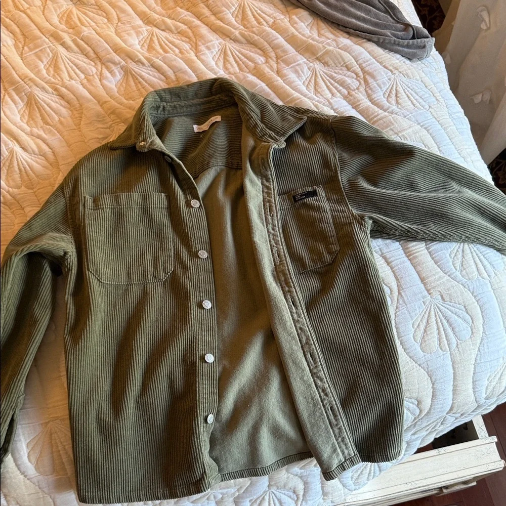 Zara Sage Green Corduroy Shirt - Picture 2 of 3